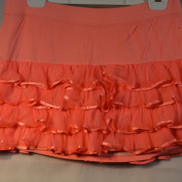 Orange Stretch Frill Skirt SZ 18 Justice - Picture 1 of 3